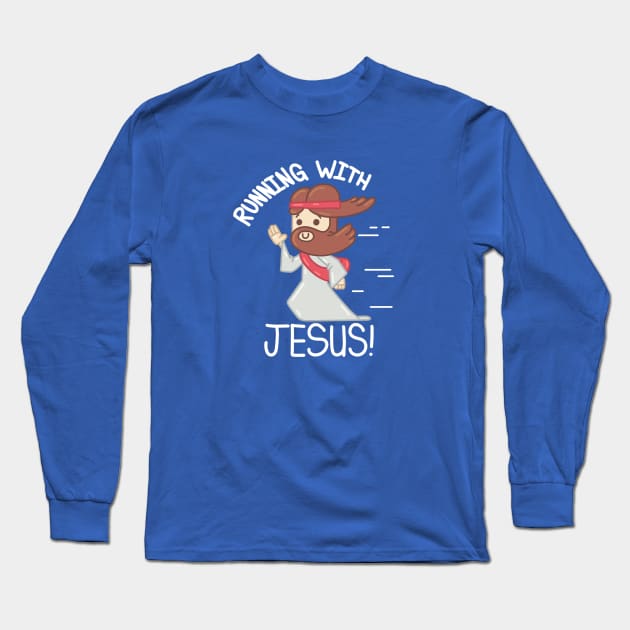 Running With Jesus Christian Jogger Long Sleeve T-Shirt by SWIFTYSPADE